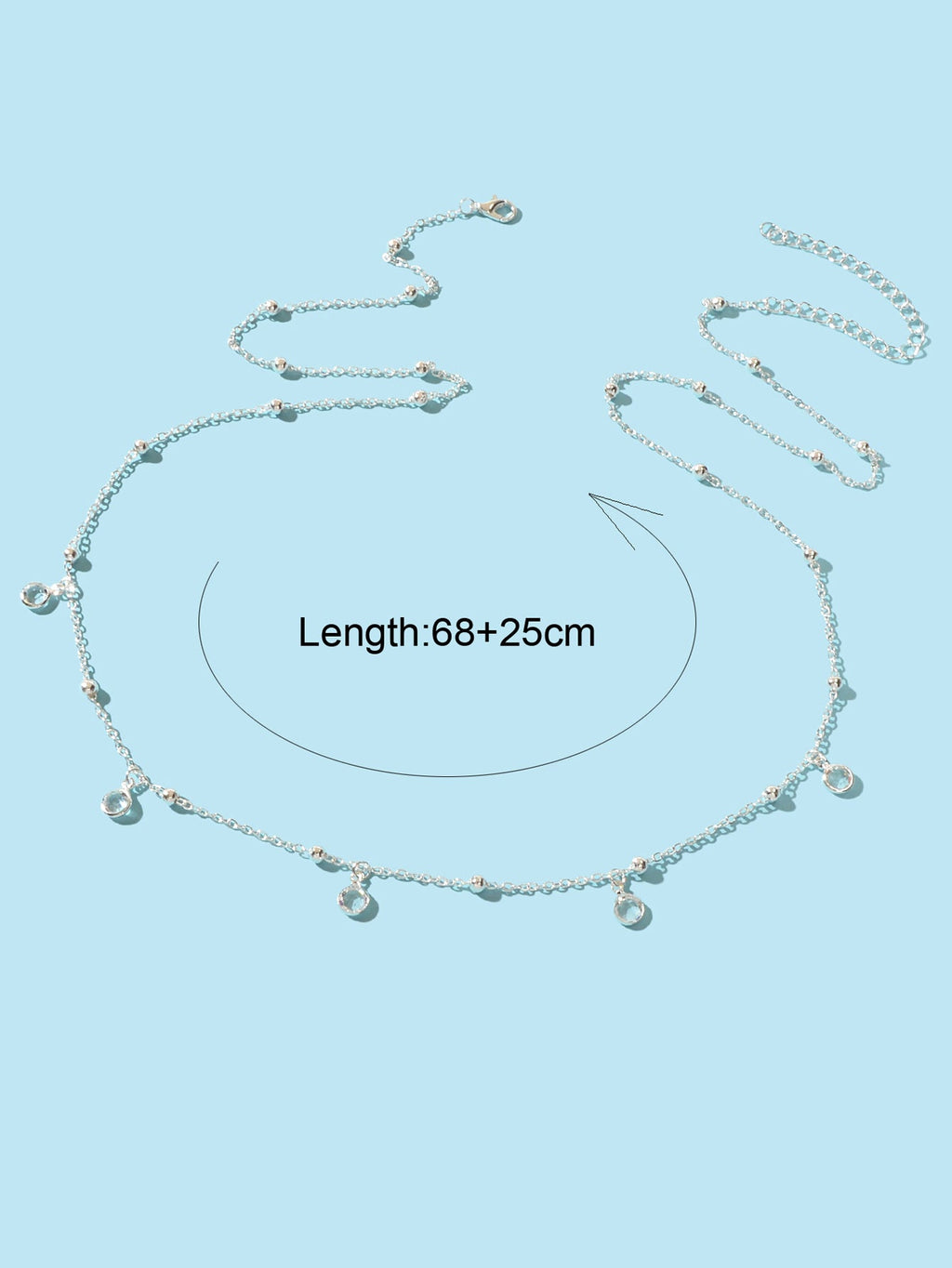 Minimalist Beach Bikini Silver Body Chain Beads Charms Sexy Belly Waist Chain