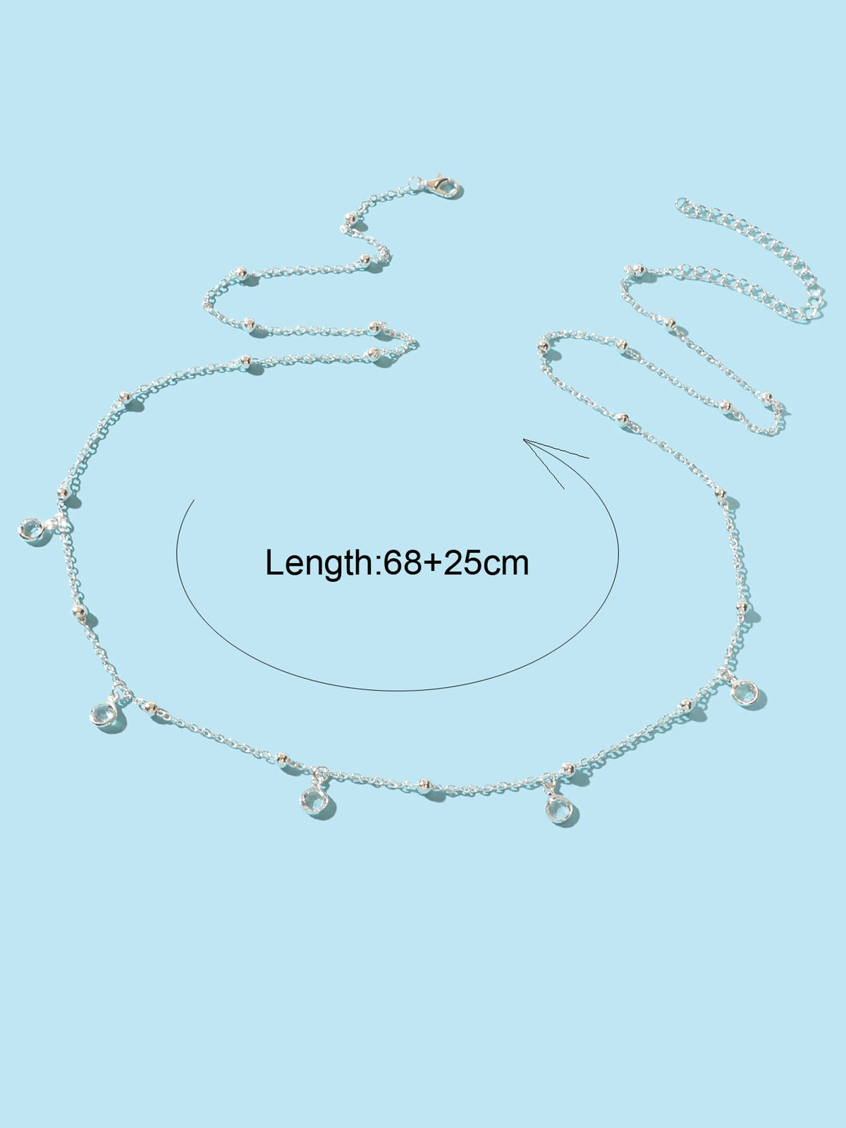 Minimalist Beach Bikini Silver Body Chain Beads Charms Sexy Belly Waist Chain