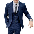 Mens Business Suit Set Blazer (Blue)